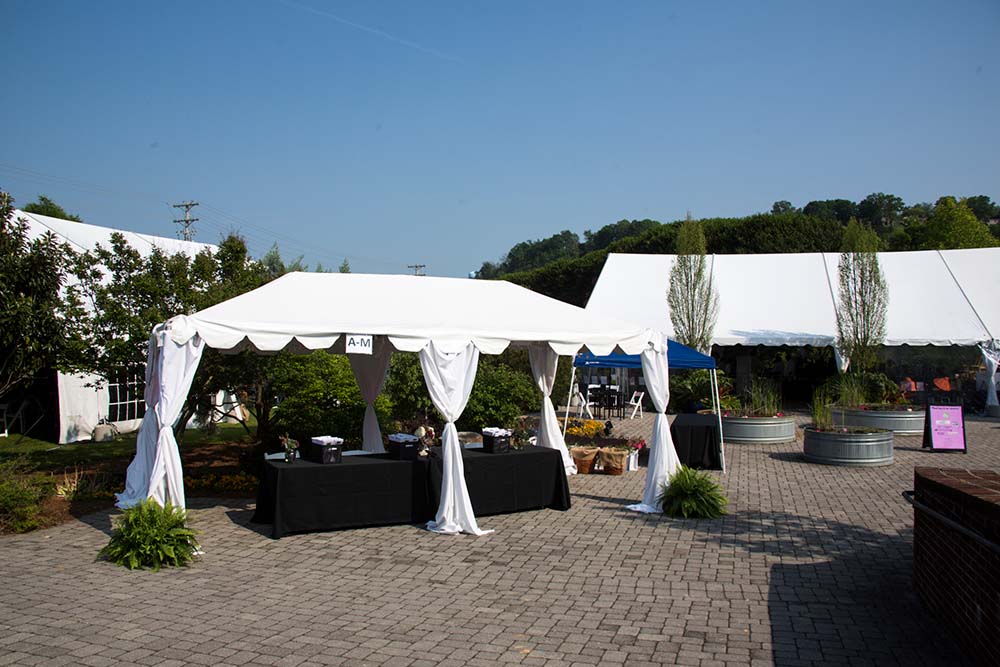 Event tents setup at the garden