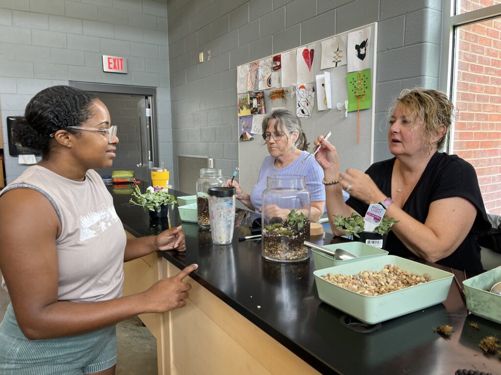 Three women talking